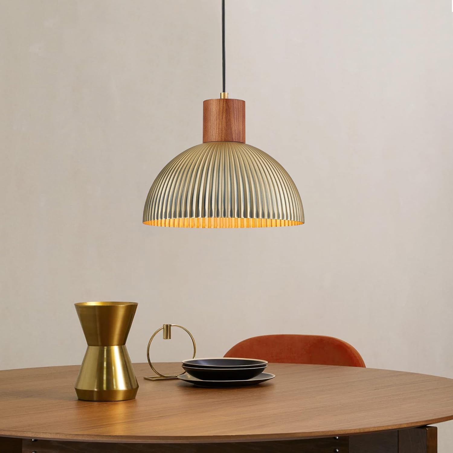 12 inch hanging lamp brushed brass pendant light metal hallway light