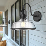 1 pack garage light black porch light glass, metal wall light