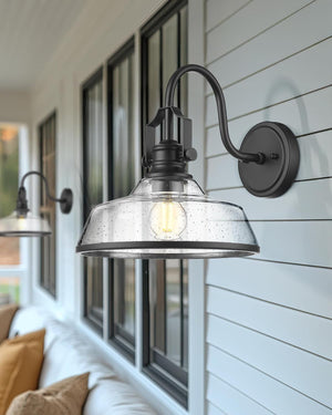 1 pack garage light black porch light glass, metal wall light