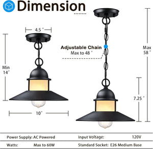 2 pack pendant lights black hanging light metal porch light