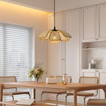 17 inch hand woven light rattan pendant light metal vintage light