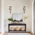 2 Light mount light black wall light metal, crystal bedroom light