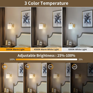 Led bedroom light gold wall light iron wireless light