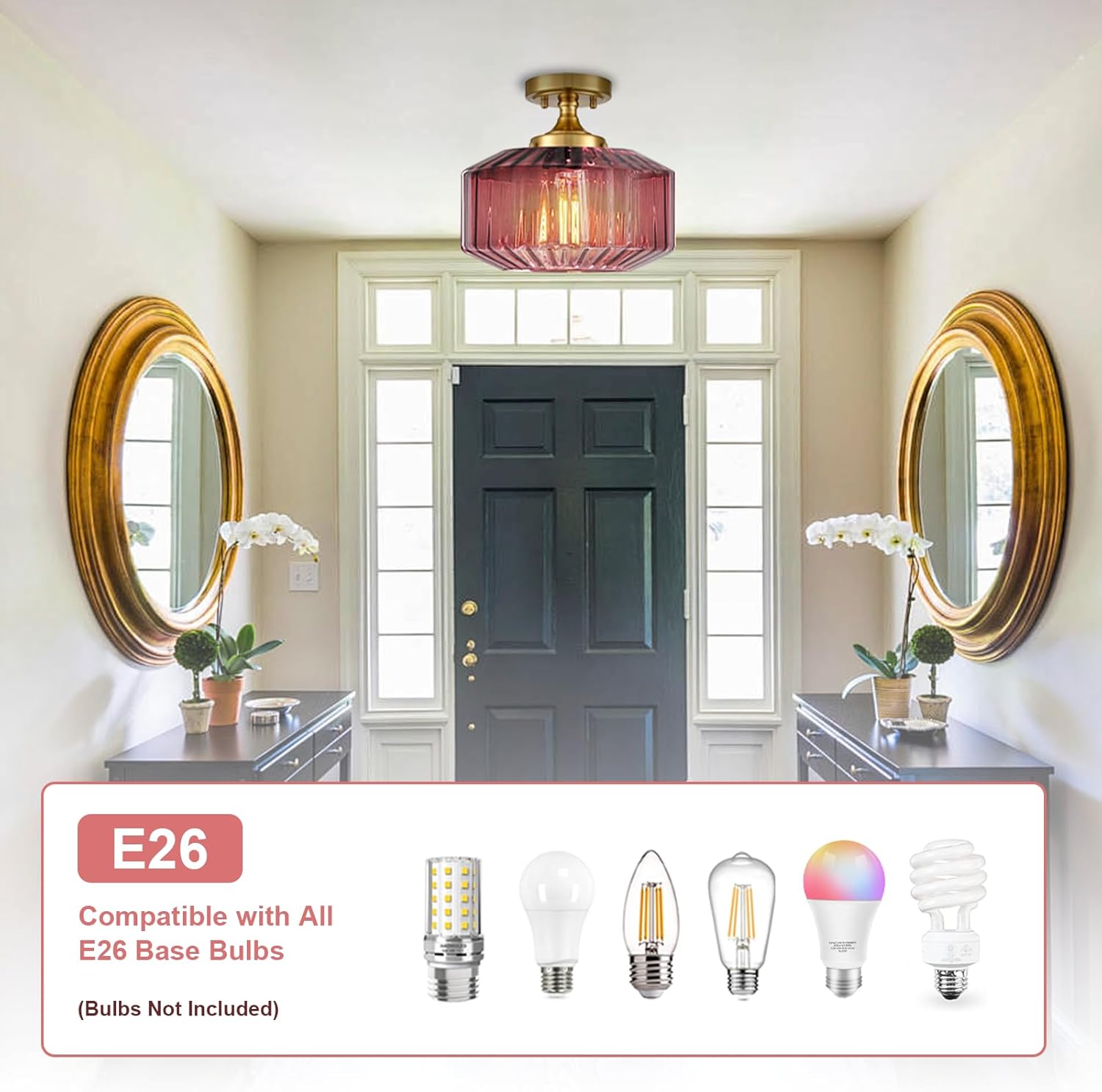 1-light ceiling lamp purple hallway light glass,iron foyer light