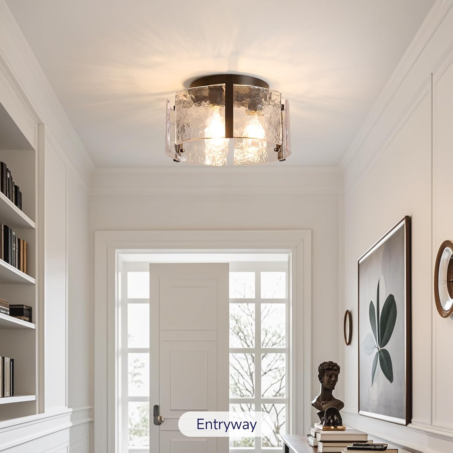 3 bulb ceiling light black kitchen light glass, iron, metal entryway light