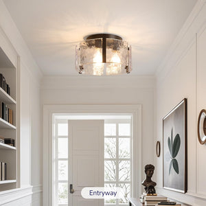 3 bulb ceiling light black kitchen light glass, iron, metal entryway light