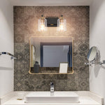2 lights vanity light black fixtures light glass, metal wall light