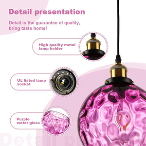 Bohemian hanging light purple pendant light glass chandelier light