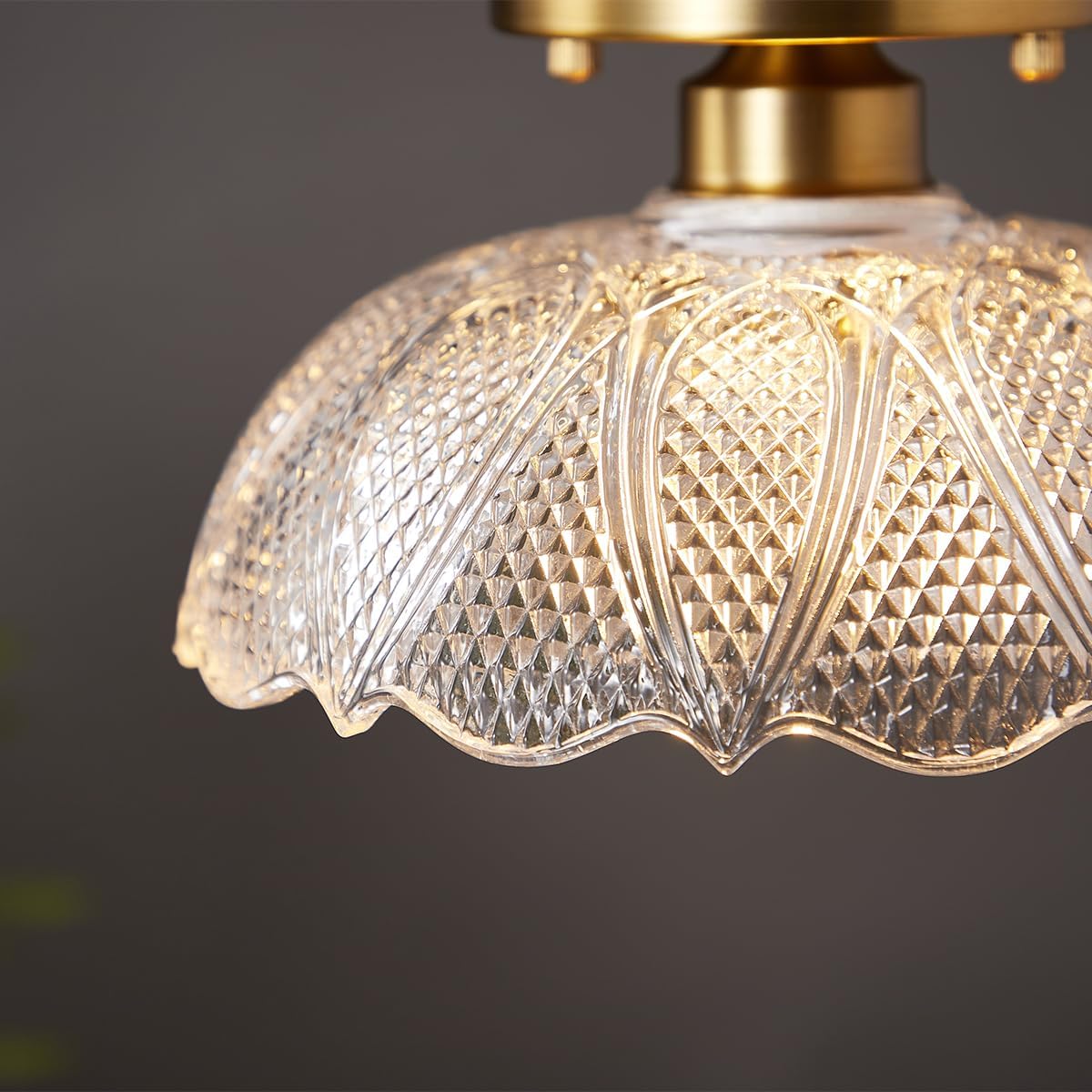 Vintage  entryway light gold ceiling light glass fixture light