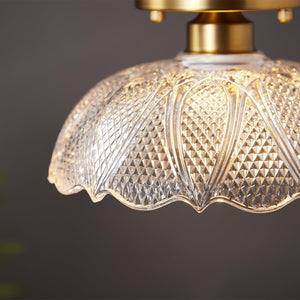 Vintage  entryway light gold ceiling light glass fixture light
