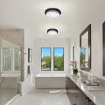 Led flush mount light black hallway light metal+glass ceiling light