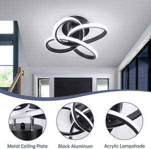 Led ceiling light black bedroom light aluminum balcony light