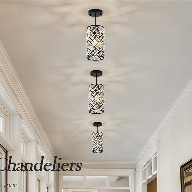 Farmhouse chandelier light black porch light crystal, metal pendant light