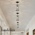 Farmhouse chandelier light black porch light crystal, metal pendant light