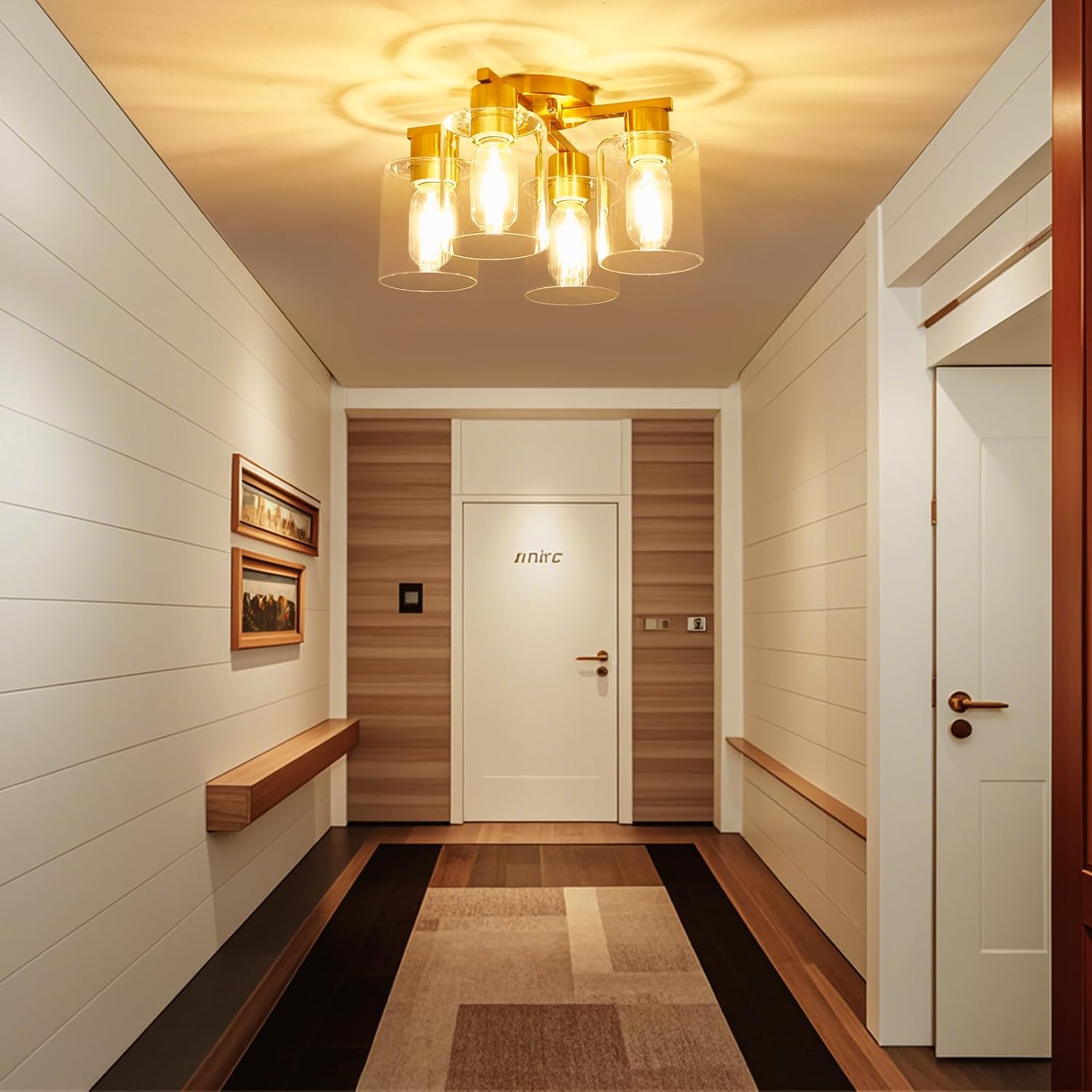 4 light kitchen light gold ceiling light aluminum, glass, ceramic, metal flush mount light