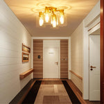 4 light kitchen light gold ceiling light aluminum, glass, ceramic, metal flush mount light