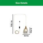 E26 kitchen pendant lights gold hanging light glass, metal plug in light