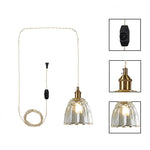 E26 kitchen pendant lights gold hanging light glass, metal plug in light