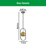 1 Light small globe black, gold pendant light  metal hanging light