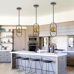 1 Light small globe black, gold pendant light  metal hanging light