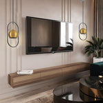 1 Light small globe black, gold pendant light  metal hanging light