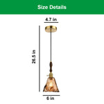 E26 socket hanging light Golden Amber pendant lights glass, metal adjustable light