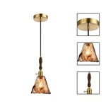 E26 socket hanging light Golden Amber pendant lights glass, metal adjustable light