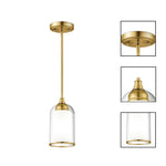 2 Pack kitchen lights brushed gold pendant lights glass island lights