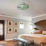 Farmhouse flush mount ceiling light green ceiling glass, metal light  flush lamp