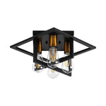 4 Light ceiling lighting black, gold light fixture  iron, metal bedroom light