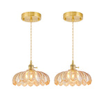 2 Pack light fixtures gold living room glass, metal pendant light