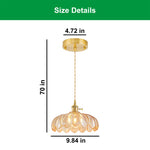 2 Pack light fixtures gold living room glass, metal pendant light