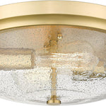 Gold close to ceiling light fixture modern flush mount ceiling lamp with seeded glass