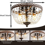 3-lights chandelier light bronze hallway light crystal, metal ceiling light
