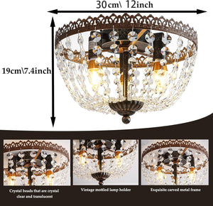 3-lights chandelier light bronze hallway light crystal, metal ceiling light