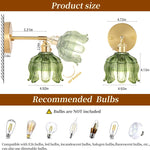 Set of 2 bedroom light green wall light brass, glass kitchen light