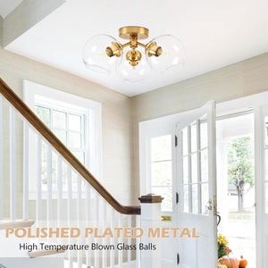 3-light chandelier light gold entryway light metal ceiling lights