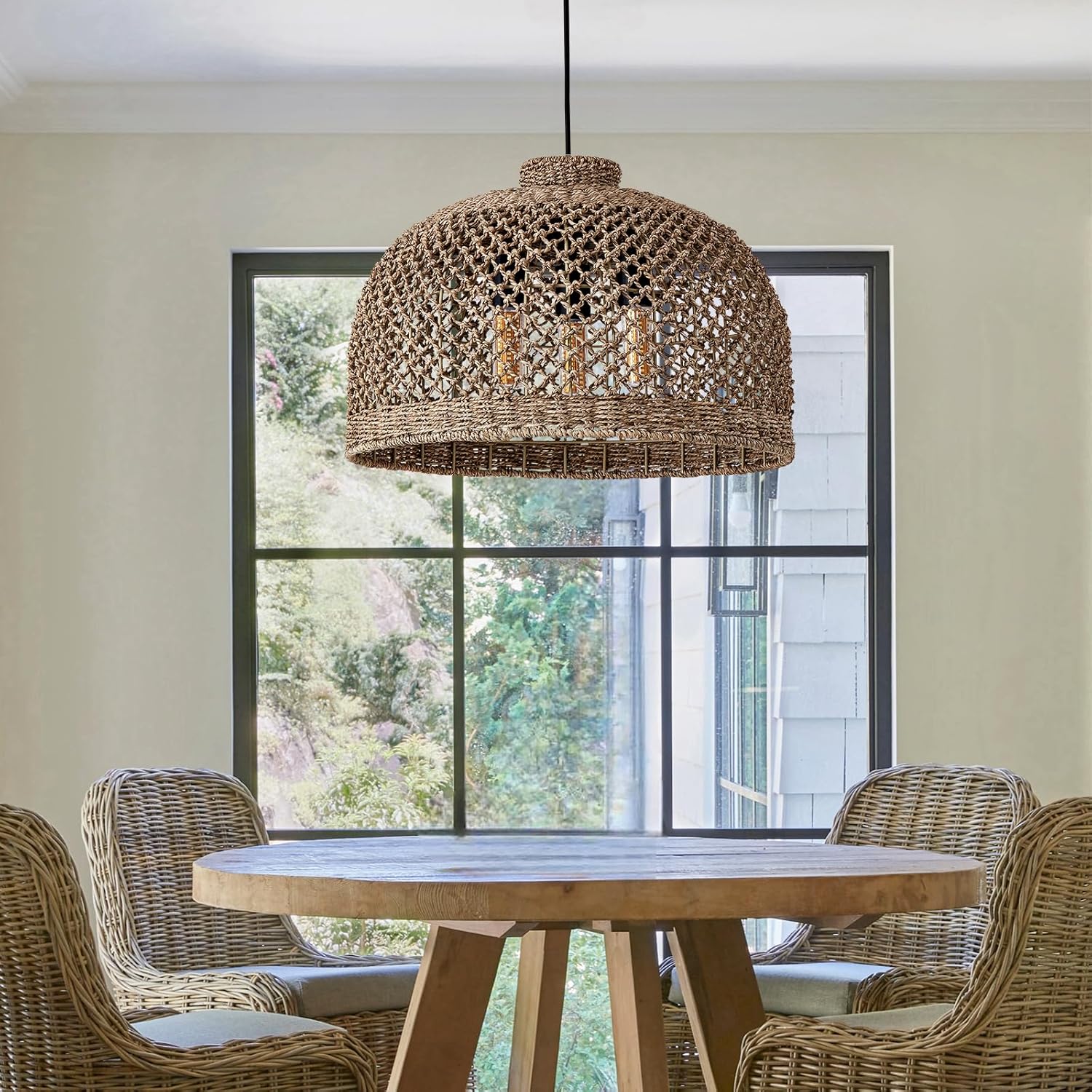 18.9in rattan hallway light brown pendant lights rattan, seagrass, bamboo chandelier light