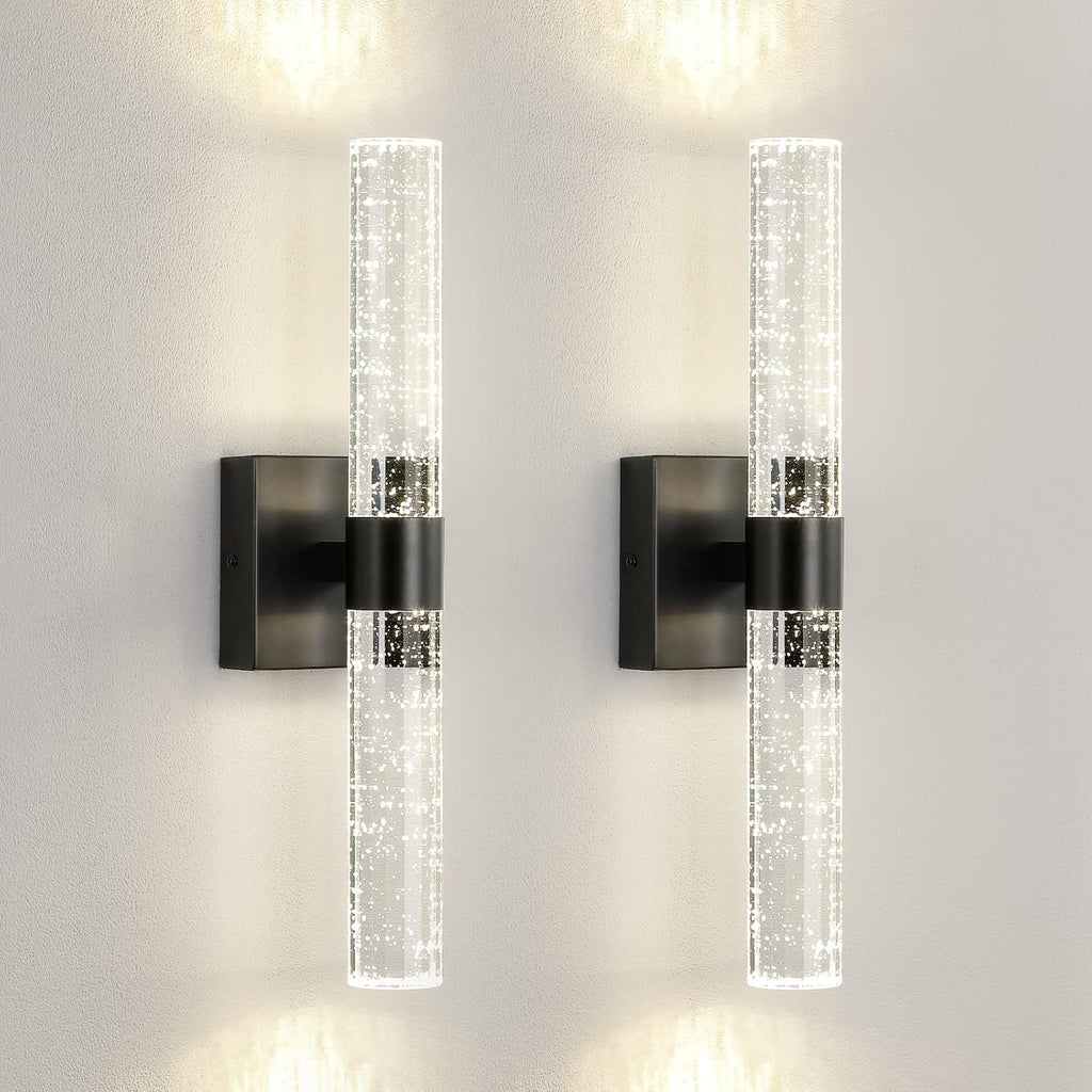 Led vanity light black wall light metal, crystal kitchen light