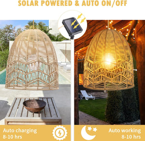 Dimmable hanging light matte pendant light plastic rattan lantern light