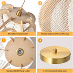 1 Light Pendant light natural ceiling light Wood chandelier light