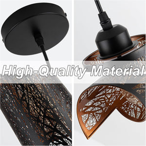 3 Pack bedroom light black and gold pendant light metal fixture light