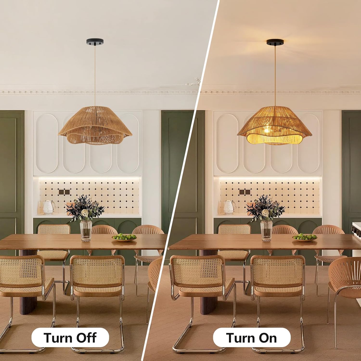 3-light fixture light brown chandelier light rattan, metal hallway light