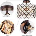 3-light ceiling light bronze hallway light metal, crystal kitchen light