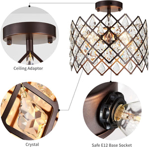 3-light ceiling light bronze hallway light metal, crystal kitchen light