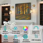 Set of 2 bedroom light transparent wall light metal bedside light