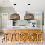 18.9in rattan hallway light brown pendant lights rattan, seagrass, bamboo chandelier light