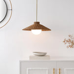 Rustic pendant light natural/brass chandelier lamp rattan hanging light