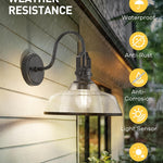 1 pack garage light black porch light glass, metal wall light