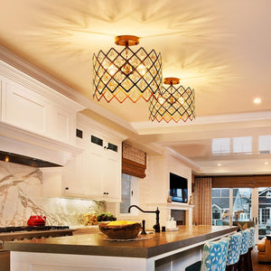 3-light ceiling light bronze hallway light metal, crystal kitchen light